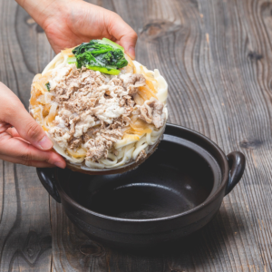 お鍋一つで牛すき手延べうどん